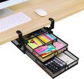 ROSYLINE Under Desk & Desktop Drawer Organizer, 2-Tier Big Capacity (Black) | Steel Construction, Clip-On No Drill Installation, Fits A4 Paper, for Office & Household Supplies