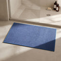 Triohero Bathroom Rugs Non Slip Washable, Super Absorbent Thin Bath Mat Small Quick Dry Low Pile Bathroom Rug, Denim Blue 20"x30"
