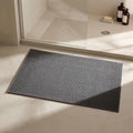 Triohero Bathroom Rugs Non Slip Washable, Super Absorbent Thin Bath Mat Small Quick Dry Low Pile Bathroom Rug, Dark Grey 20"x30"