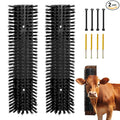 Livestock Scratch Brush With 8 Screws，Animal Back Scratching Brush for Cow,Cattle,Sheep, Horses,Pigs，Massage Grooming Tool (Black, 2pcs)