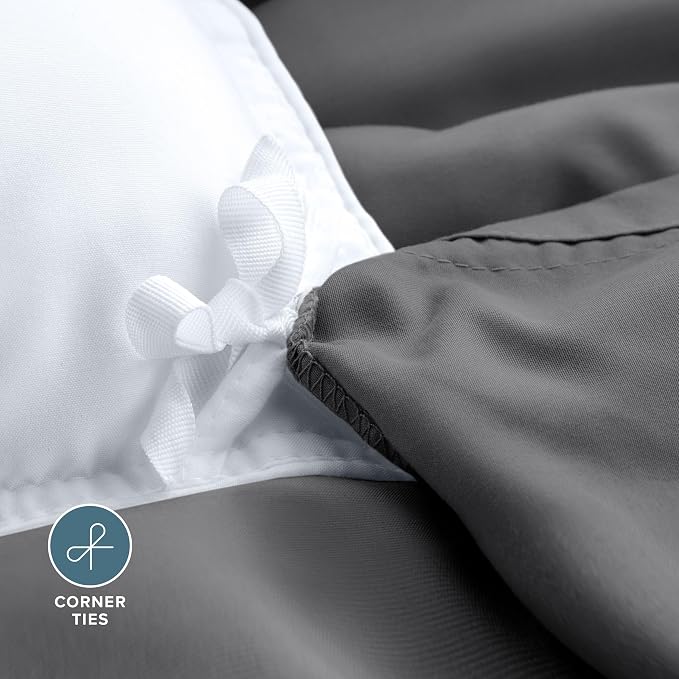 Bare Home Bedding Duvet Cover Extra Long Size - Premium 1800 Super Soft Collection - Lightweight, Cooling Duvet Cover - Soft Breathable Bedding (Twin/Twin XL, Grey)