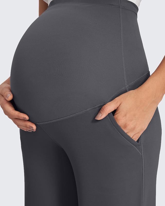 G4Free Fleece Lined Maternity Yoga Pants Winter Pregnancy Work Trousers