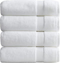 Springtree Home Luxury Bamboo Rayon Plush Bath Towel Set | 4-Pack | White | 35% Bamboo Rayon - 65% Zero Twist Cotton | Absorbent Quick-Dry Towels for Bathroom | Ultra Soft | OEKO-TEX Standard 100