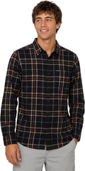 Volcom Men's Long Sleeve Flannel Shirt – Ultra-Soft Brushed Cotton Plaid Button Down