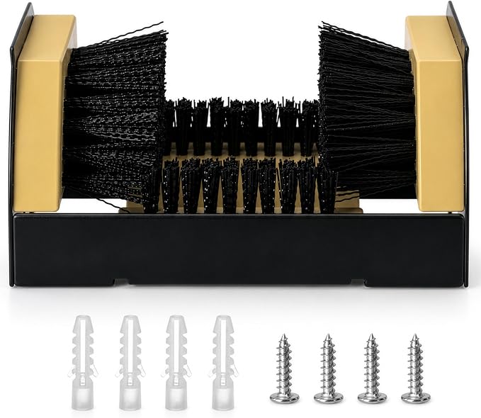 Heavy Duty Classic Outdoor Boot Scraper & Shoe Cleaner Brush with Stiff Bristles Metal Frame Portable or Floor Mounted for Entryways Barns Farms Garages Removes Mud Snow Sand Fits