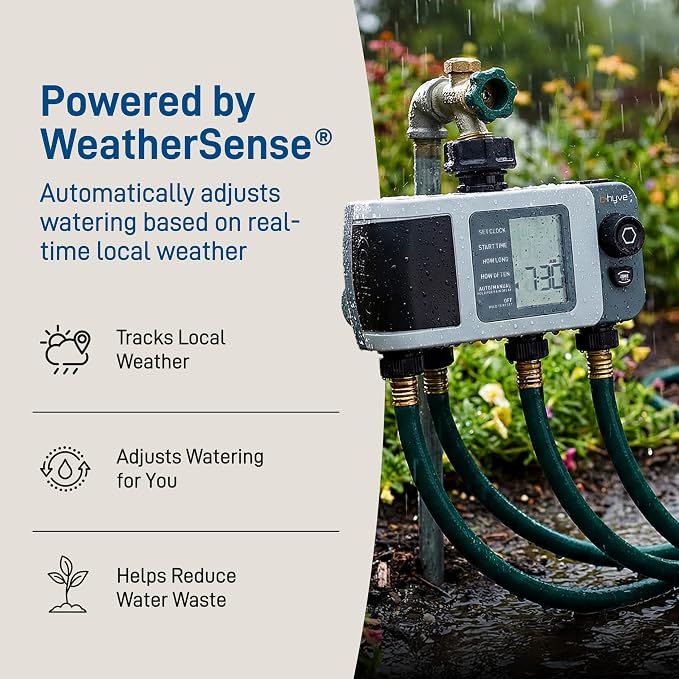 Orbit B-hyve XD 4-Port Smart Hose Watering Timer with Wi-Fi Hub - App Controlled Irrigation Timer - Smart WeatherSense Auto Watering - Multi Valve Yard Irrigation System - 24639