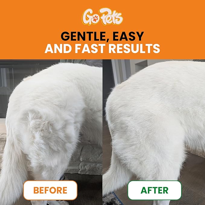 GoPets Self-Cleaning Slicker Brush for Dogs & Cats, Deshedding & Dematting Comb with Retractable Bristles, Undercoat Tool for Long Haired Dogs, Non-Slip Handle, Detangler for Mats & Shedding Fur