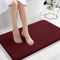 OLANLY Small Bathroom Rugs 24x16, Extra Soft Absorbent Chenille Bath Rugs, Rubber Backing Quick Dry, Machine Washable Bath Mats for Bathroom Floor, Tub and Shower, Home Decor Accessories, Burgundy