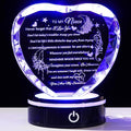 YWHL Niece Gifts from Auntie Uncle Heart Crystal Inspirational Graduation Gift for Niece with Colorful LED Base Unique Niece Gifts from Aunt on Birthday Christmas Valentine Day