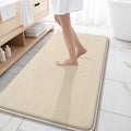 OLANLY Memory Foam Bathroom Runner Rug 47x20, Absorbent Long Bath Mat, Sand | Soft Quick Dry Bath Mat Rugs, Non-Slip, Machine Washable Mat for Bathroom Floor, Tub and Shower, Home Decor Accessories