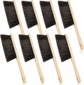 Tioncy 8 Pieces Wooden Dust Brush Bulk Hand Broom Bench Soft Bristle Cleaning Outdoor Furniture Brushes with Long Wood Handle for Cleaning Car Bed Sofa Fireplace Couch Clothes