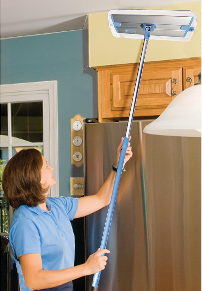 E-Cloth Deep Clean Mop, Microfiber Mop, Perfect Floor Cleaner for Hardwood, Laminate, Tile and Stone Flooring, Washable and Reusable, 100 Wash Promise,Blue / Silver