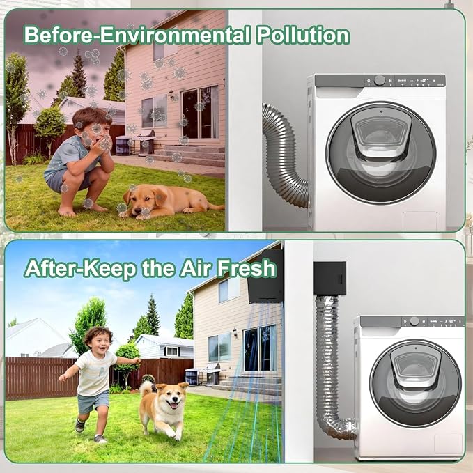 Dryer Lint Trap, Metal Dryer Duct Lint Trap Lint Catcher Collector Box with 90 Degree Dryer Vent Elbow, Secondary laundry lint catcher Connector Kit for Electric Dryer - Easy to Install & Maintain