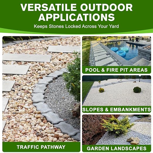 Rock Glue for Landscaping & Driveways, Heavy Duty Gravel Binder, Driveway Rated Mulch Binder to Stop Scattering, 5-Year Weatherproof Stone Adhesive for Pea Gravel, Patio, Walkway (1 Gallon)