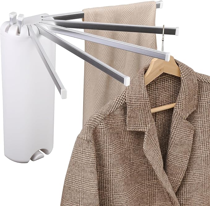 RFOUO Wall Mounted Clothes Drying Rack Tripod,Foldable Drying Rack,Wall Mounted Dryer Rack Clothing,Over The Door Drying Rack for Laundry Bedroom Household Aluminium