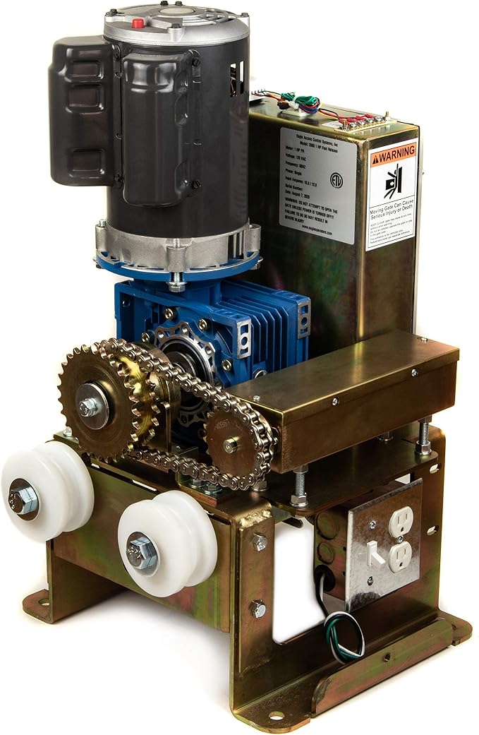 Eagle-2000-FR-1HP Slide Gate Opener 45' & 2000 lbs Gate Capacity Free 2 Remotes, Receiver and EG111 Monitored Photo Eye Included