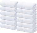 Infinitee Xclusives Luxury Wash Cloths for Showering [13x13] – 100% Cotton Washcloths [Pack of 12], Soft and Absorbent Face Towels for Bathroom Wash Clothes, Gym, and Spa (Brilliant White)