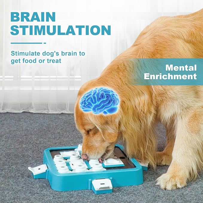 Aluckmao Dog Puzzle Toy Large Size - Adjustable Levels Food & Treat Game | Beginner to Advanced Difficulty for All Breeds, Brain Stimulation, Mental Enrichment, Interactive Feeding, Green