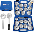 BETOOLL 23pcs Oil Filter Wrench Set, Oil Filter Socket Set with 65, 67, 72, 73, 74, 75, 76, 79, 84, 89, 91, 92, 95, 101mm, Compatible with Toyota VW BMW ‌GMC Sierra Ford Volvo