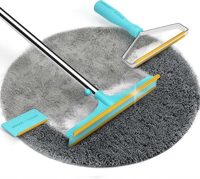 Uproot Clean Set: Pro & Mini Pet Hair Removal Tools & Xtra Carpet Rake,3pck | Pro Pet Hair Remover for Couch Bundled with Mini for Cars & Xtra for Carpet. A True Fur-Riccane Survival Kit