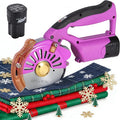 BAOSHISHAN Cordless & Rechargeable Electric Fabric Rotary, Adjustable Speed | ﻿2 x 2500mAh Battery, Round Blade Fabric Cutting Machine for ≤1.06" Thickness Multilayer Fabric Leather Cloth Carpet (Purple)