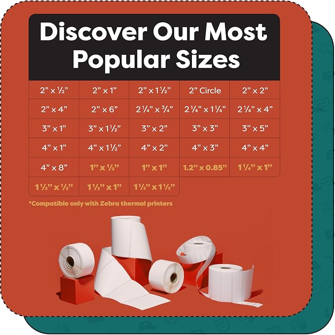 Aegis Adhesives - 1.5" X 0.5" Direct Thermal Labels (28200 Count, 12 Rolls) - Barcode Stickers, File Folder Labels, Shelf Edge Identification - Compatible with Zebra Printers, NOT Rollo Compatible