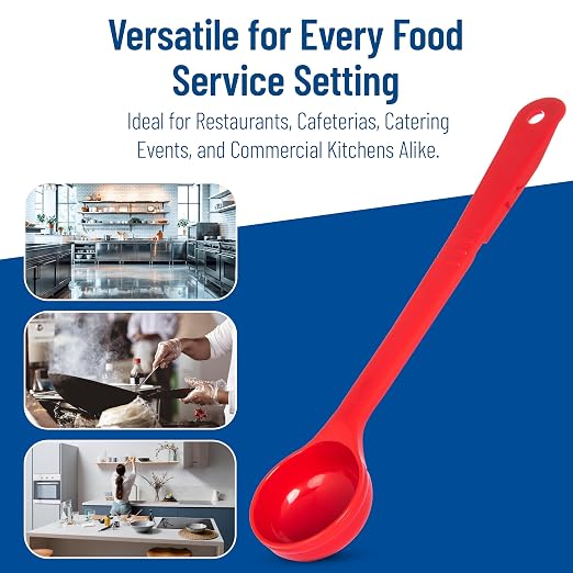 Carlisle FoodService Products Measure Miser Plastic Measuring Spoon with Long Handle, 2 Ounces, Red (Pack of 12)