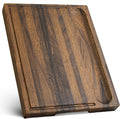 SHUMARU Exotic Suar Wood Cutting Board – 17x13x1.6" Charcuterie | Handmade in Bali - Silky-Smooth, Juice Groove, Sorting Compartment, Knife‑Friendly, Ergonomic Grips & Non‑Slip Feet