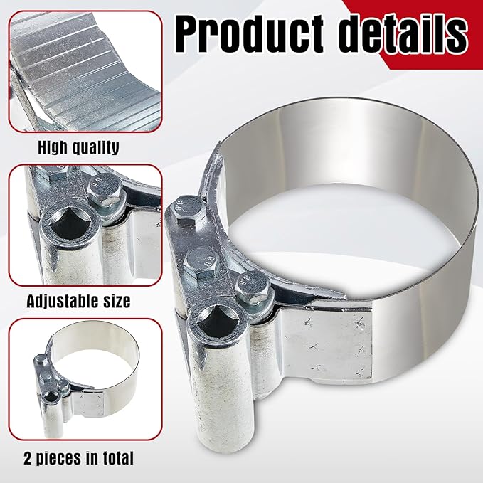 Yaocom 2 Pieces 3-3/4 to 4-1/2 Heavy Duty Oil Filter Wrench Use with 1/2 Square Drive, Air Dryer Diesel Truck Large Oil Filter Wrench