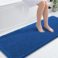 OLANLY Bathroom Runner Rugs 59x24, Soft Absorbent Chenille Bath Rugs, Rubber Backing Quick Dry, Machine Washable Long Bath Mats for Bathroom, Tub and Shower, Home Decor Accessories, Deep Navy Blue