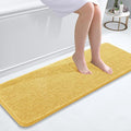 OLANLY Bathroom Runner Rugs 47x17, Extra Soft Absorbent Chenille Bath Rugs, Rubber Backing Quick Dry, Machine Washable Long Bath Mats for Bathroom Floor, Tub and Shower, Home Decor Accessories, Yellow