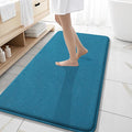OLANLY Memory Foam Bathroom Runner Rugs 47x20, Long Bath Mats, Peacock Blue | Soft Quick Dry Bath Mats, Non-Slip, Absorbent Machine Washable Mat for Bathroom Floor, Tub and Shower, Home Decor Accessories
