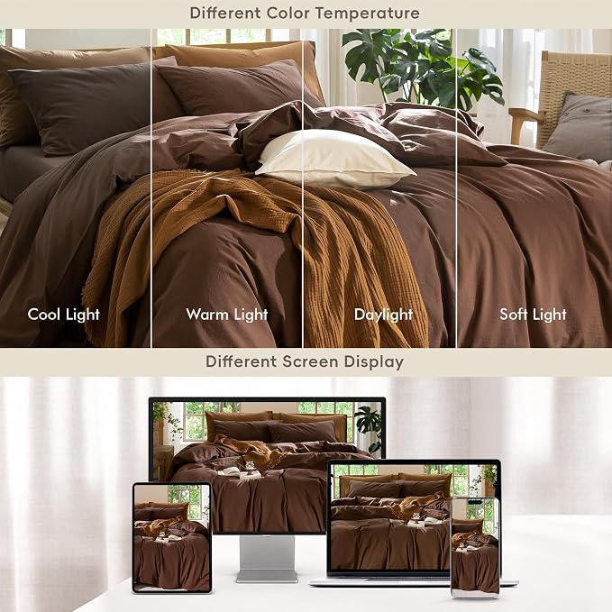 MooMee Duvet Cover Set 100% Washed Cotton Linen Like Oversized King | Relaxed Linen-like Texture. Soft, Breathable & Long-lasting Comfort. Lightweight. Hidden Zipper with 8 Interior Corner Ties