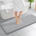 OLANLY Memory Foam Bathroom Runner Rugs 59x20, Long Bath Mats, Light Grey | Soft Quick Dry Bath Mats, Non-Slip, Absorbent Machine Washable Mat for Bathroom Floor, Tub and Shower, Home Decor Accessories