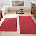 YIHOUSE Red Bathroom Rugs Sets 2 Piece, Quick Dry Thin Bath Mat, Non Slip Absorbent Machine Washable, Bath Rugs for Bathtub Sink Home Decor (17"x24" + 17"x32")