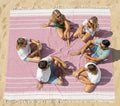 LANE LINEN Beach Blanket Sand Free & Extra Large Beach Towel - Candy Pink | Oversized Beach Mat, 82"x82" - For The Beach, Lawn, Lake & Tailgates - Packable, Shakes Off Sand - Roomy Family Size