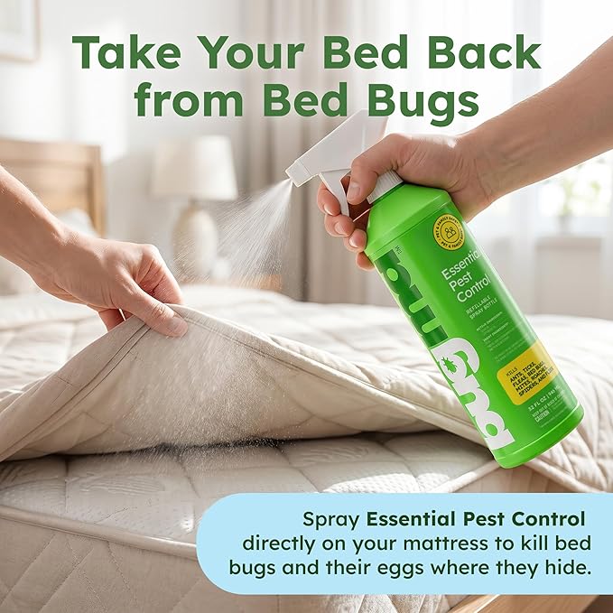 BugMD Bed Bug Spray, Roach & Ant Killer, Indoor Cockroach Treatment, Pet Safe Plant-Based Pest Control for Home, Kills Spiders Fleas Mites, 64 oz Kit