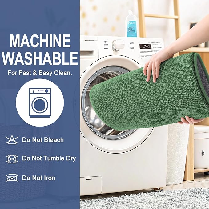 OLANLY Memory Foam Bathroom Runner Rugs 47x24, Long Bath Mats, Olive Green | Soft Quick Dry Bath Mats, Non-Slip, Absorbent Machine Washable Mat for Bathroom Floor, Tub and Shower, Home Decor Accessories