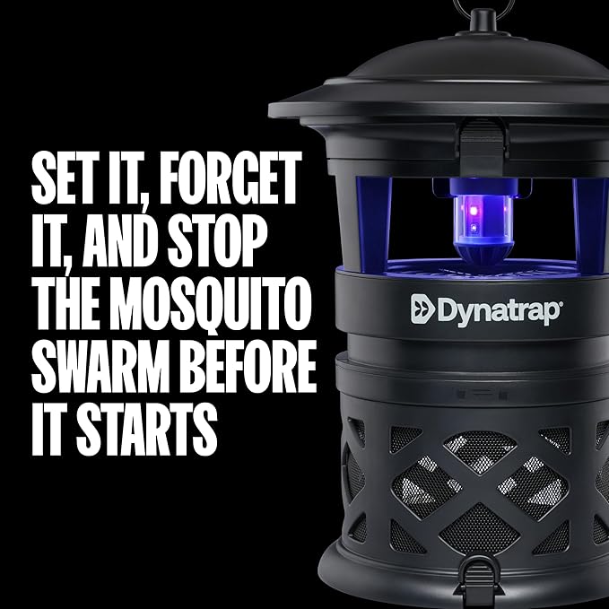 Dynatrap DT2030SR Fly Traps Outdoor - Mosquito & Flying Insect Killer for 1 Acre – Kills Mosquitoes, Flies, Gnats, Wasps - Bug Zapper Alternative - Black