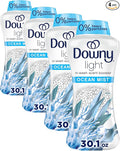 Downy Light Laundry_Scent Booster Beads, Ocean Mist Scent, 30.1 OZ, In-wash fabric beads designed to be gentle with a light boost of scent, No Heavy Perfumes (Pack of 4)