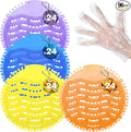96 Pack Urinal Deodorizer Screen with 100 Gloves, 3D Wave Anti-Splash Odor Protection Urinal Cakes for Men Toilets Dry Wet Urinal Deodorant Bathroom Office Mall Hotel Four Scents Urinal Mats