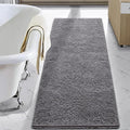 LOCHAS Luxury Bathroom Rug Shaggy Bath Mat 24 x 60 Inch, Gray | Washable Non Slip Bath Rugs for Bathroom Shower, Soft Plush Chenille Absorbent Carpets