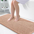 OLANLY Bathroom Runner Rugs 47x24, Extra Soft Absorbent Chenille Bath Rugs, Rubber Backing Quick Dry, Machine Washable Long Bath Mats for Bathroom Floor, Tub and Shower, Home Decor Accessories, Peach