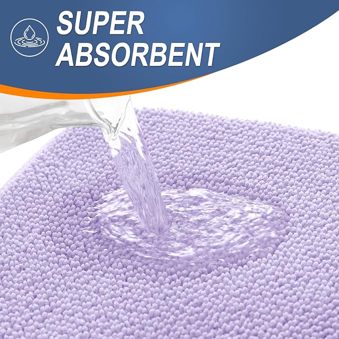 OLANLY Memory Foam Bathroom Runner Rugs 47x20, Absorbent Long Mat, Lavender | Soft Quick Dry Bath Mat Rugs, Non-Slip, Machine Washable Mat for Bathroom Floor, Tub and Shower, Home Decor Accessories