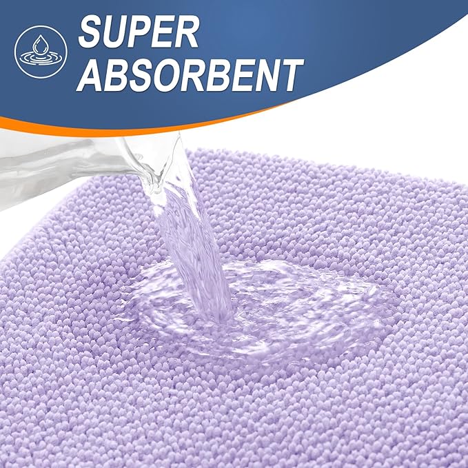 OLANLY Thick Memory Foam Bathroom Rugs 30x20, Absorbent Bath Mat, Lavender | Soft Quick Dry Bath Rugs Mats, Non-Slip, Machine Washable Carpet for Bathroom Floor, Tub and Shower, Home Decor Accessories