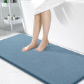 OLANLY Memory Foam Bathroom Runner Rug 47x24, Absorbent Long Mat, Airy Blue | Soft Quick Dry Bath Mat Rugs, Non-Slip, Machine Washable Mat for Bathroom Floor, Tub and Shower, Home Decor Accessories