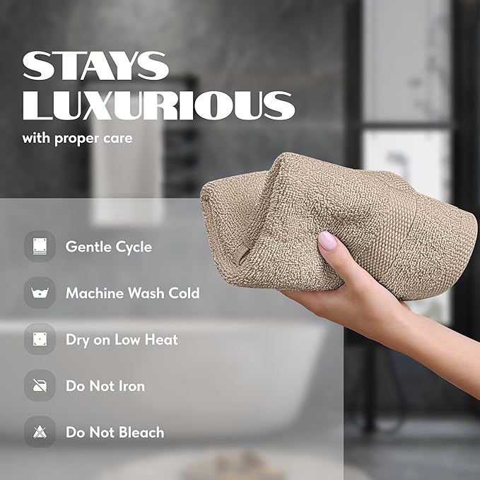 White Classic Wealuxe Taupe Hand Towels for Bathroom [12 Pack] Cotton Hand Towel Bulk for Gym, Kitchen and Spa, 16x27 Inches Soft Highly Absorbent Quick Dry Terry Salon Towels