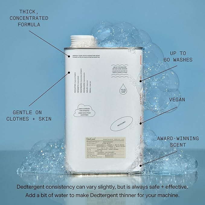 DedCool Liquid Laundry Detergent in 01 Taunt | Luxurious Scent | Stain-Removing Formula | Infused with Natural Essential Oils | Non-Toxic | Up to 60 Washes | 32 fl oz
