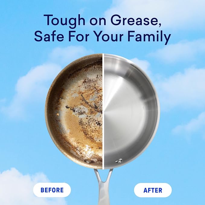 BLUELAND 100% Plastic-Free Dishwasher Detergent Tablets, 60 Count, Lemon Zest Scent, Eco Friendly Dishwashing Pods, Cuts Grease & Stuck on Food, Rinses Clean for Streak-Free Shine