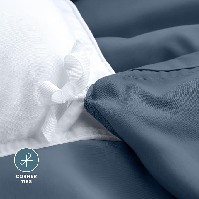 Bare Home Bedding Duvet Cover Queen Size - Premium 1800 Super Soft Collection - Lightweight, Cooling - Soft Breathable Bedding Duvet Cover (Queen, Bering Sea)